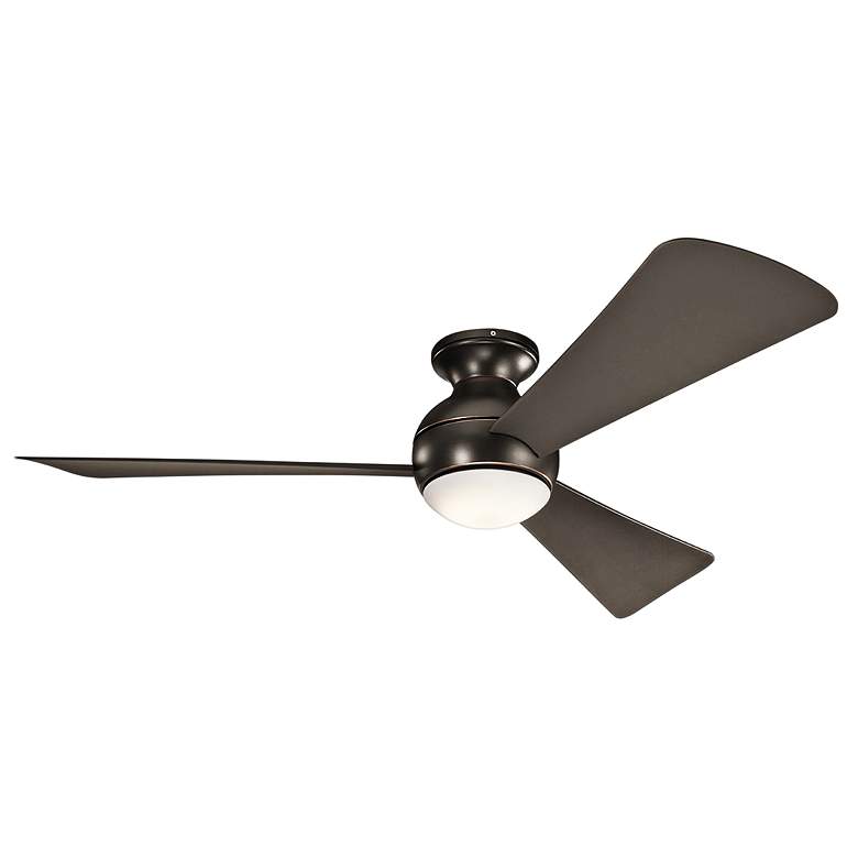 Image 2 54" Sola Olde Bronze Wet LED Hugger Ceiling Fan with Wall Control