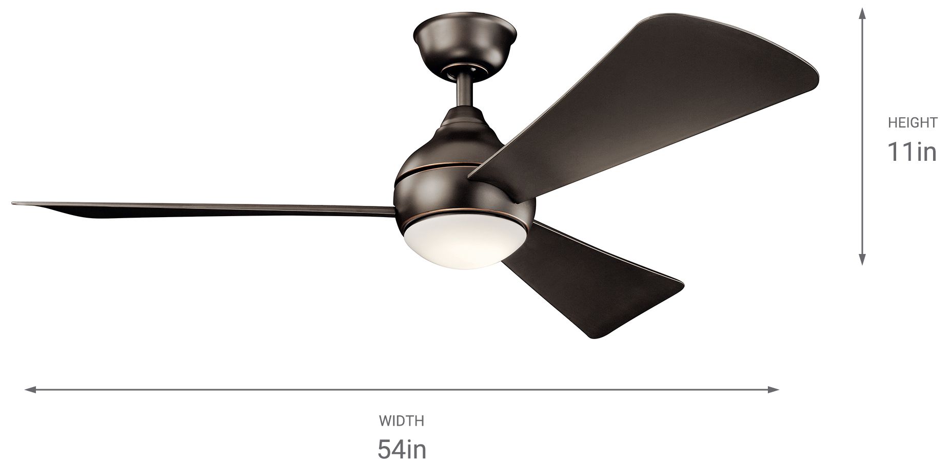 54" Sola Olde Bronze Wet LED Hugger Ceiling Fan with Wall Control
