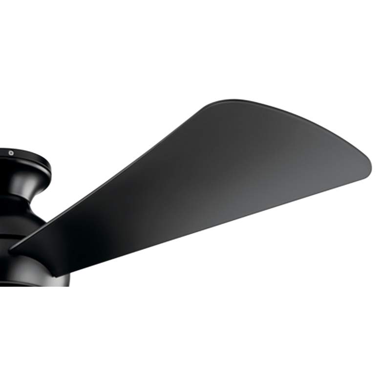 Image 3 54" Sola Satin Black Wet Rated LED Hugger Fan with Wall Control more views