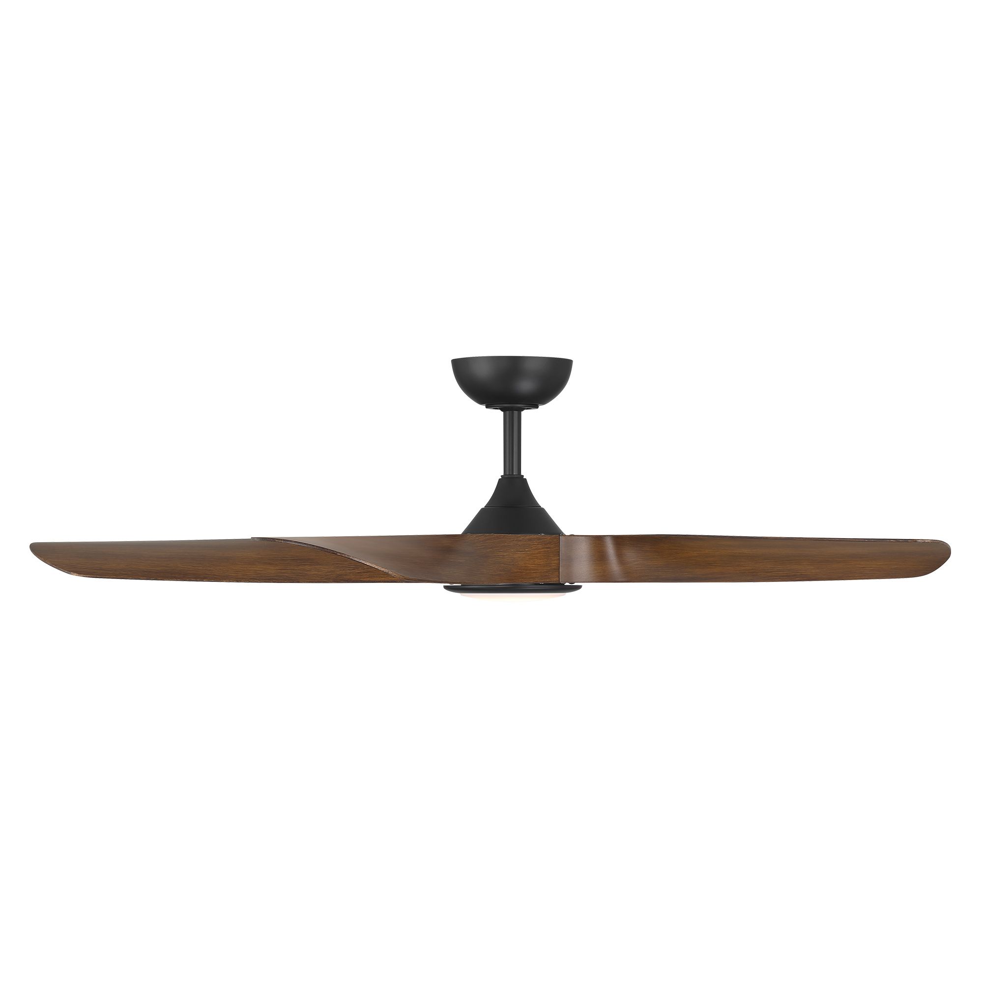 Image 3 54" Swirl 5 Black LED Ceiling Fan with Distressed Koa Blades more views