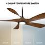 6_54" Swirl 5 Black LED Ceiling Fan with Distressed Koa Blades more views