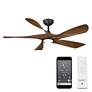 7_54" Swirl 5 Black LED Ceiling Fan with Distressed Koa Blades more views