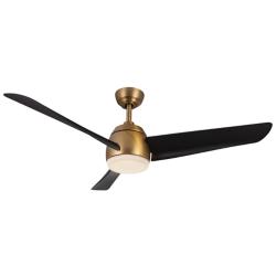54" Thalia Brushed Gold and Black LED Smart Ceiling Fan