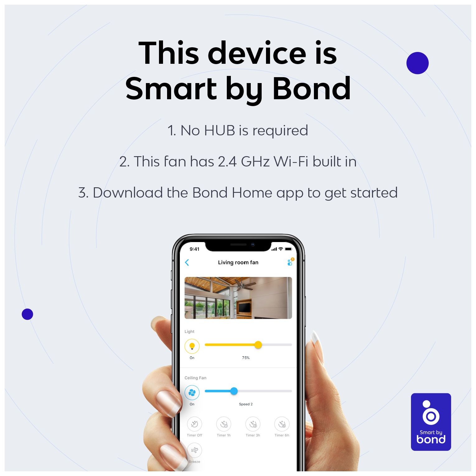 54" Thalia Brushed Gold and Black LED Smart Ceiling Fan