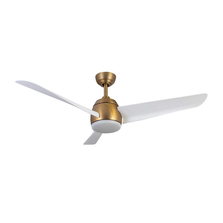 Image 2 54" Thalia Brushed Gold LED Ceiling Fan with White Blades more views