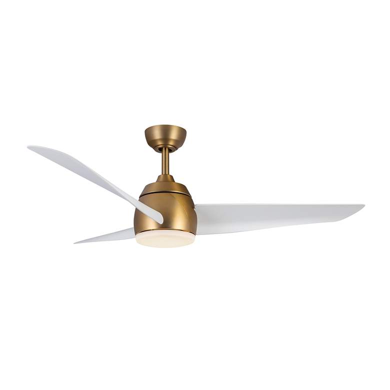 Image 3 54" Thalia Brushed Gold LED Ceiling Fan with White Blades more views