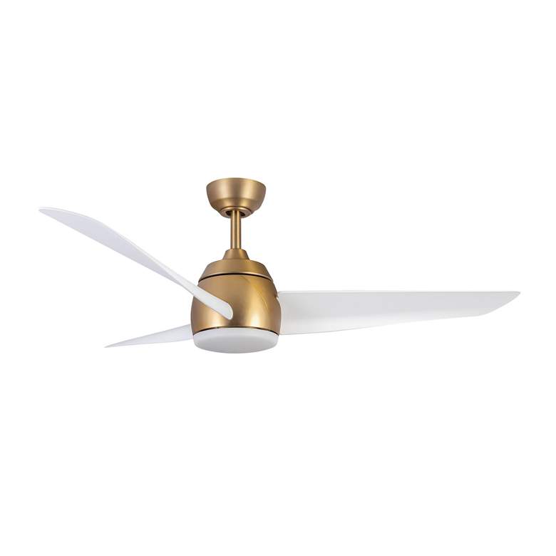 Image 4 54" Thalia Brushed Gold LED Ceiling Fan with White Blades more views