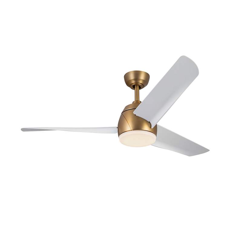 Image 5 54" Thalia Brushed Gold LED Ceiling Fan with White Blades more views