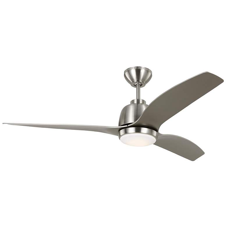 Image 1 54" Visual Comfort Avila Steel Damp Rated LED Ceiling Fan with Remote