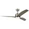 54" Visual Comfort Avila Steel Damp Rated LED Ceiling Fan with Remote