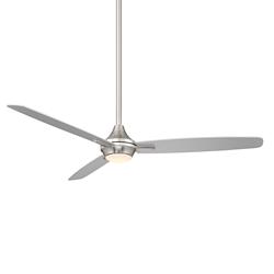 54&quot; WAC Blitzen Brushed Nickel LED Damp Smart Ceiling Fan with Remote