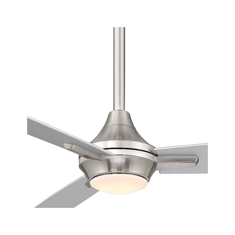 Image 2 54" WAC Blitzen Brushed Nickel LED Damp Smart Ceiling Fan with Remote more views