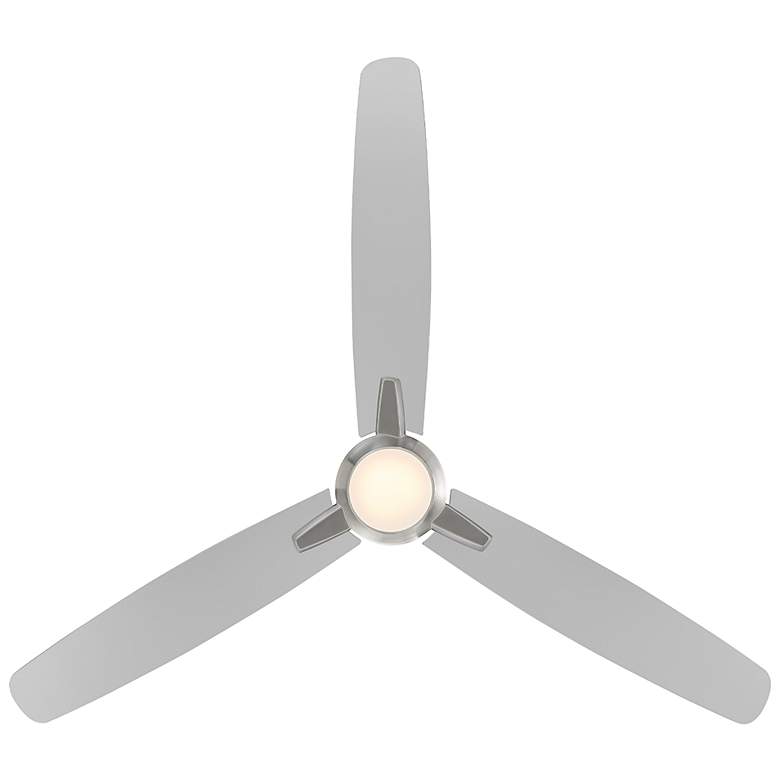 Image 4 54" WAC Blitzen Brushed Nickel LED Damp Smart Ceiling Fan with Remote more views