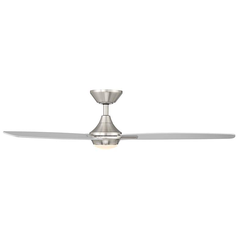 Image 5 54" WAC Blitzen Brushed Nickel LED Damp Smart Ceiling Fan with Remote more views