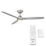 54" WAC Blitzen Brushed Nickel LED Damp Smart Ceiling Fan with Remote