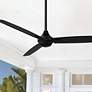 54" WAC Blitzen Matte Black Damp Smart Ceiling Fan with Remote