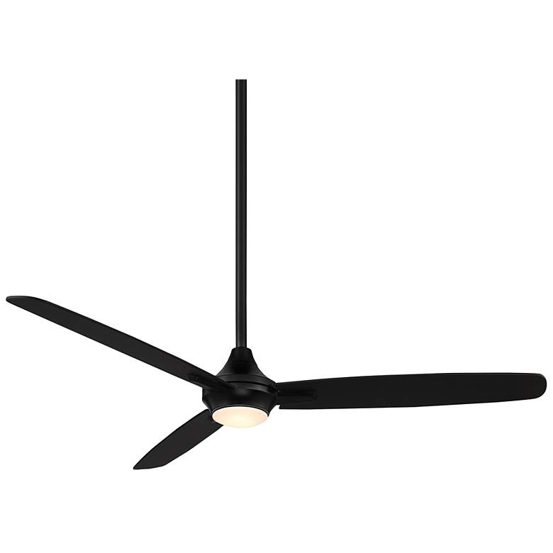 Image 1 54" WAC Blitzen Matte Black Damp Smart LED Ceiling Fan with Remote
