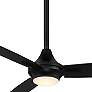 54" WAC Blitzen Matte Black Damp Smart LED Ceiling Fan with Remote