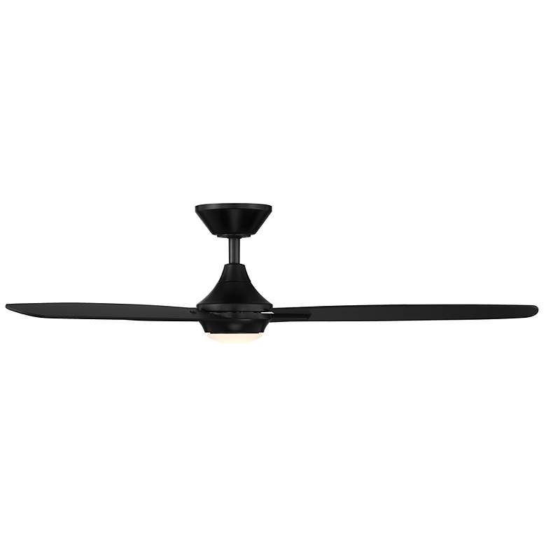 Image 4 54" WAC Blitzen Matte Black Damp Smart LED Ceiling Fan with Remote more views
