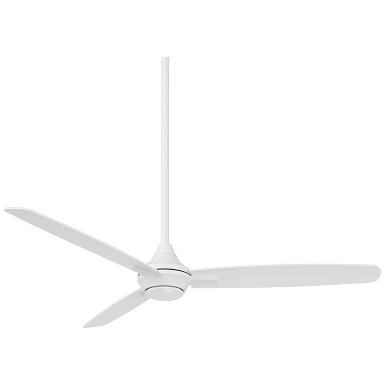 Image 1 54 inch WAC Blitzen Matte White Damp Smart Ceiling Fan with Remote