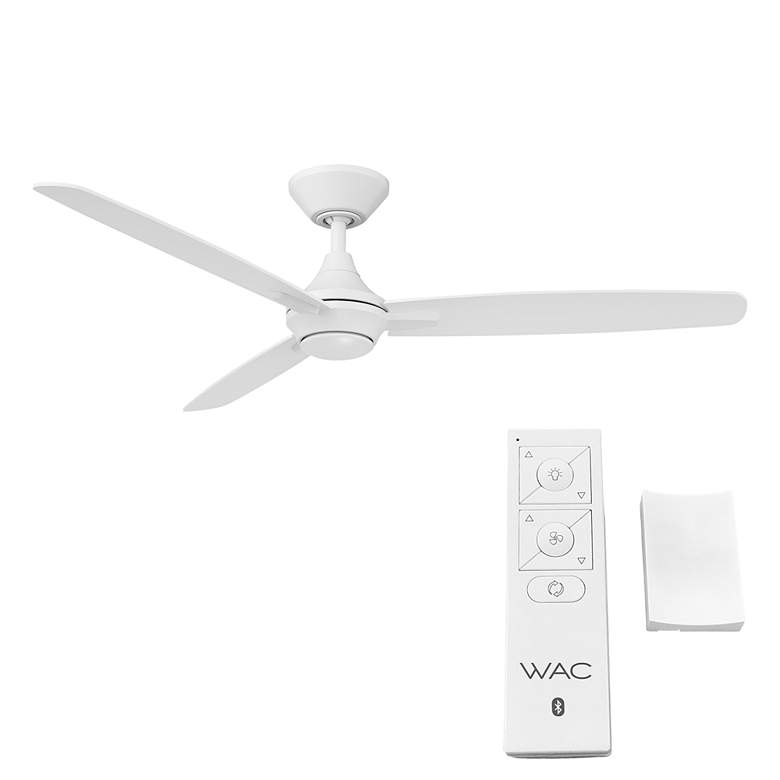 Image 5 54" WAC Blitzen Matte White Damp Smart Ceiling Fan with Remote more views
