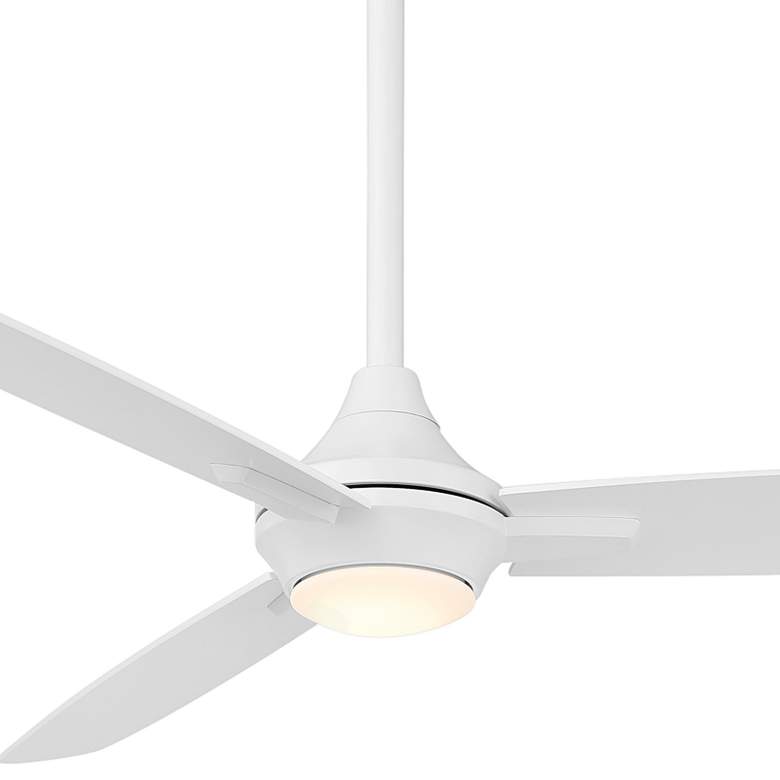 Image 2 54" WAC Blitzen Matte White LED Damp Smart Ceiling Fan with Remote more views
