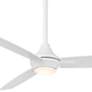 54" WAC Blitzen Matte White LED Damp Smart Ceiling Fan with Remote