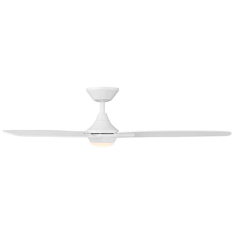 Image 3 54" WAC Blitzen Matte White LED Damp Smart Ceiling Fan with Remote more views