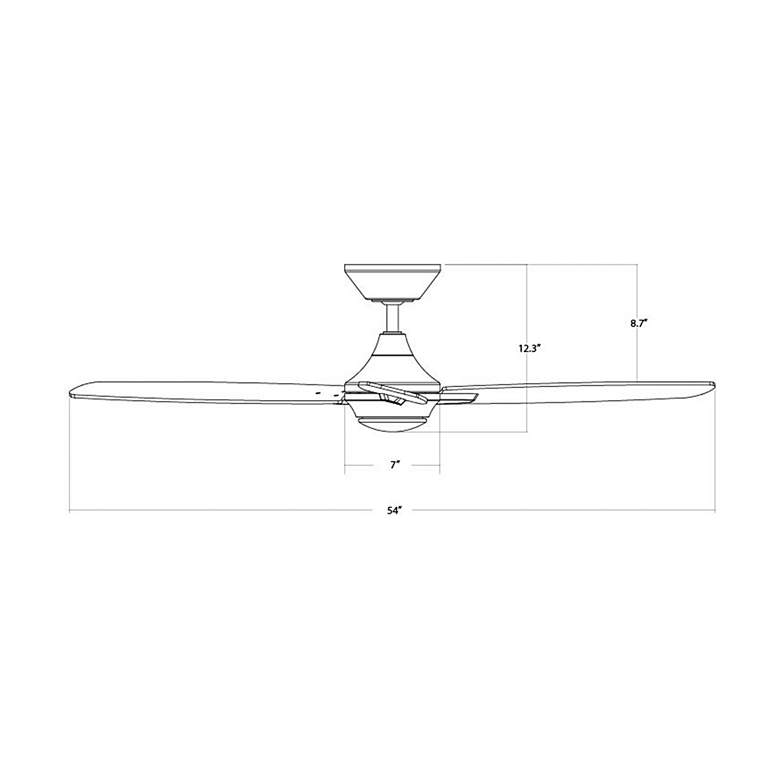 Image 7 54 inch WAC Blitzen Matte White LED Damp Smart Ceiling Fan with Remote more views