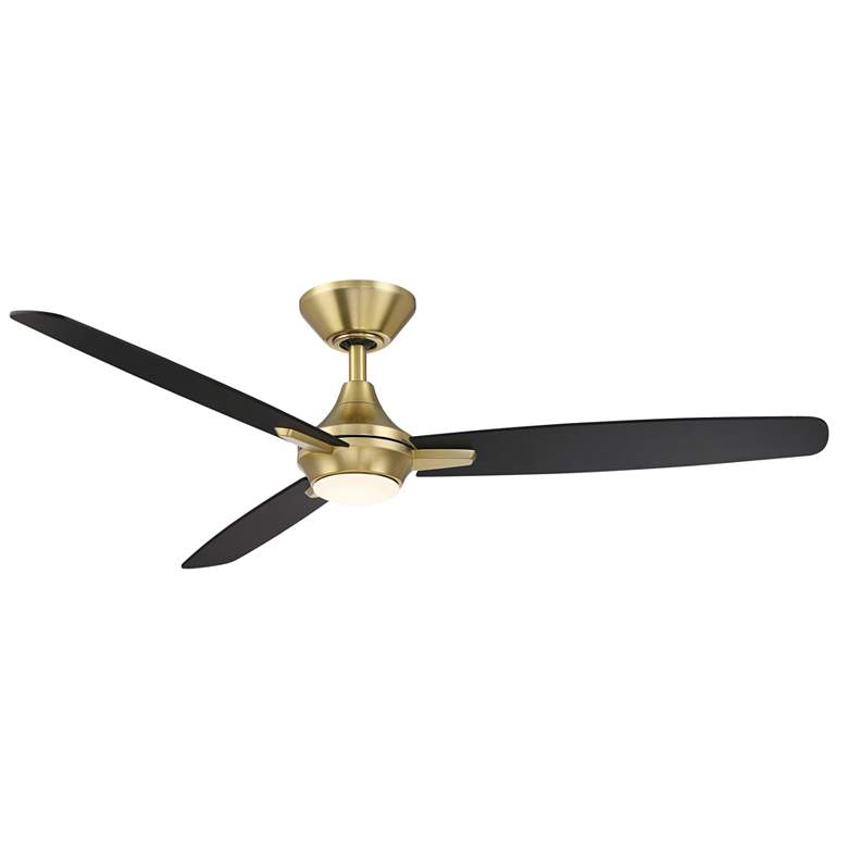 Image 1 54" WAC Blitzen Soft Brass Damp LED Smart Ceiling Fan with Remote