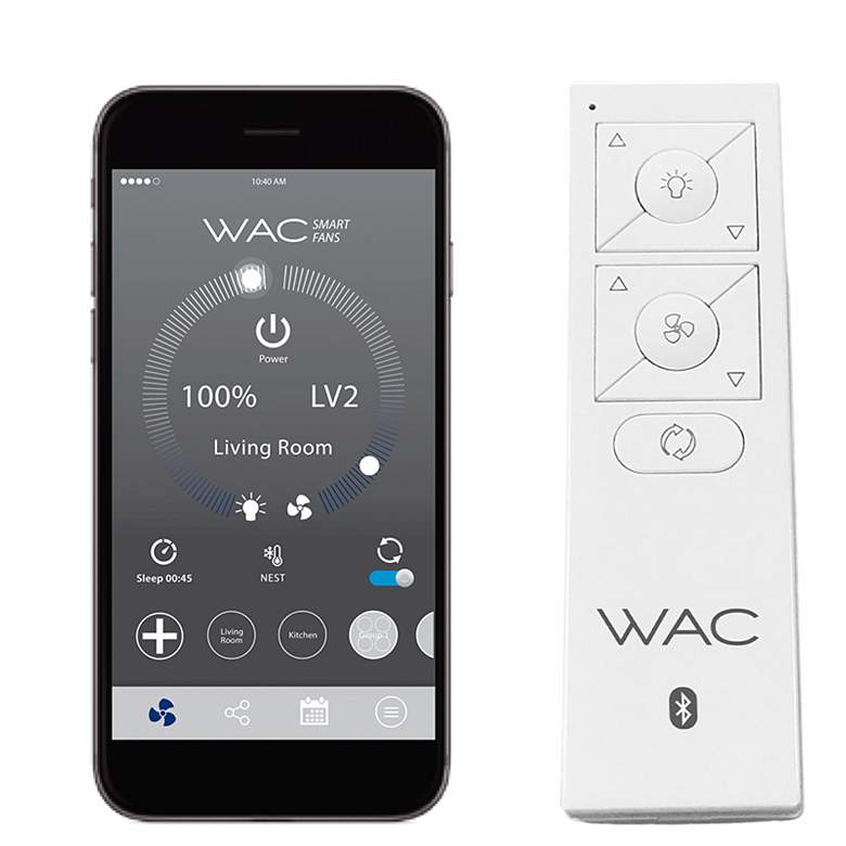 Image 3 54" WAC Blitzen Soft Brass Damp LED Smart Ceiling Fan with Remote more views