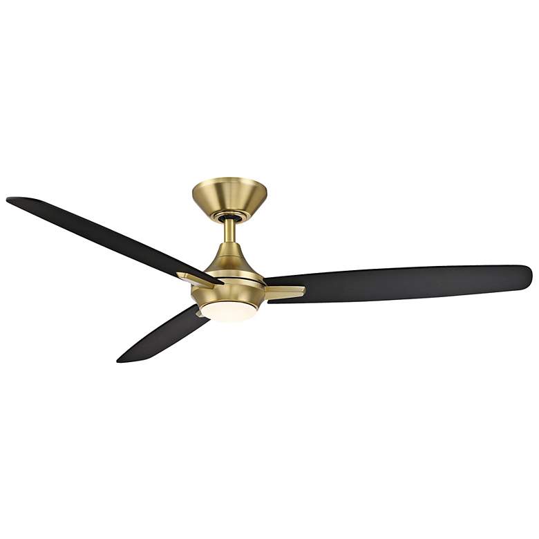 Image 4 54" WAC Blitzen Soft Brass Damp LED Smart Ceiling Fan with Remote more views