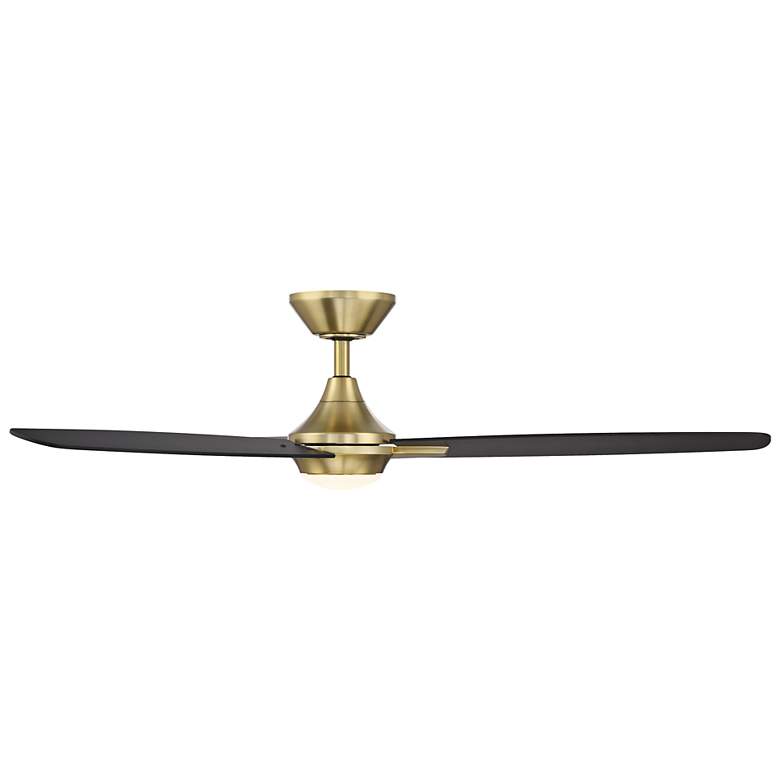 Image 5 54" WAC Blitzen Soft Brass Damp LED Smart Ceiling Fan with Remote more views