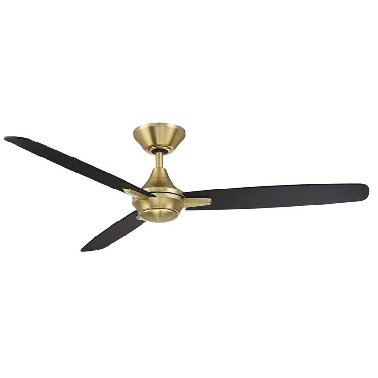 Image 1 54 inch WAC Blitzen Soft Brass Damp Smart Ceiling Fan with Remote