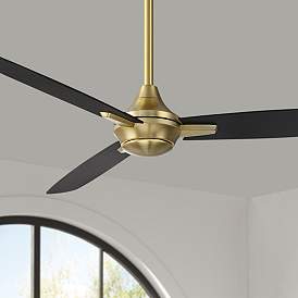 Image1 of 54" WAC Blitzen Soft Brass Damp Smart Ceiling Fan with Remote