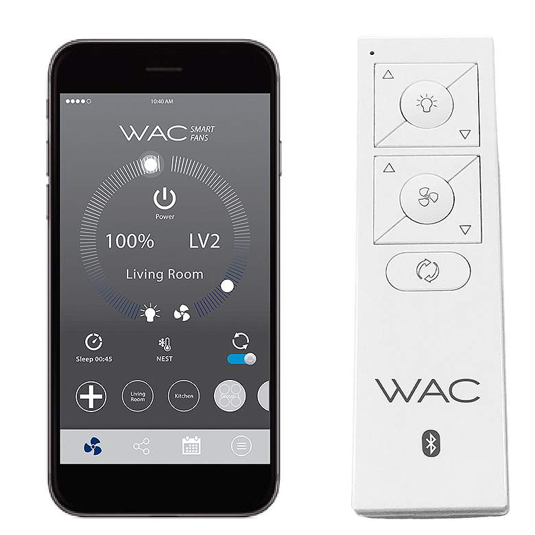 Image 3 54" WAC Blitzen Soft Brass Damp Smart Ceiling Fan with Remote more views