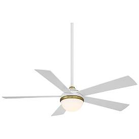 Image2 of 54" WAC Eclipse Matte White Smart Outdoor LED Ceiling Fan