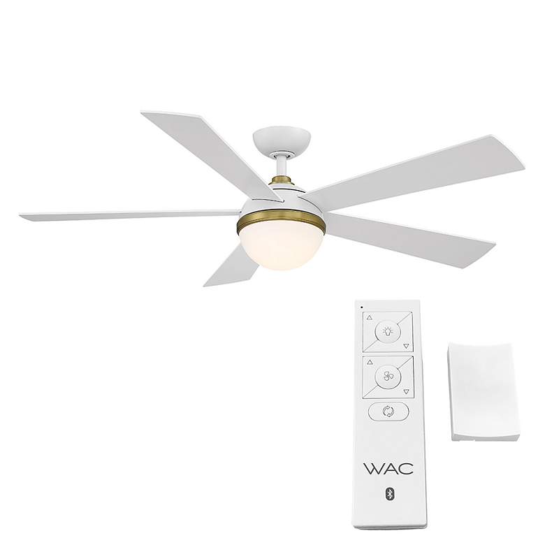 Image 7 54 inch WAC Eclipse Matte White Smart Outdoor LED Ceiling Fan more views