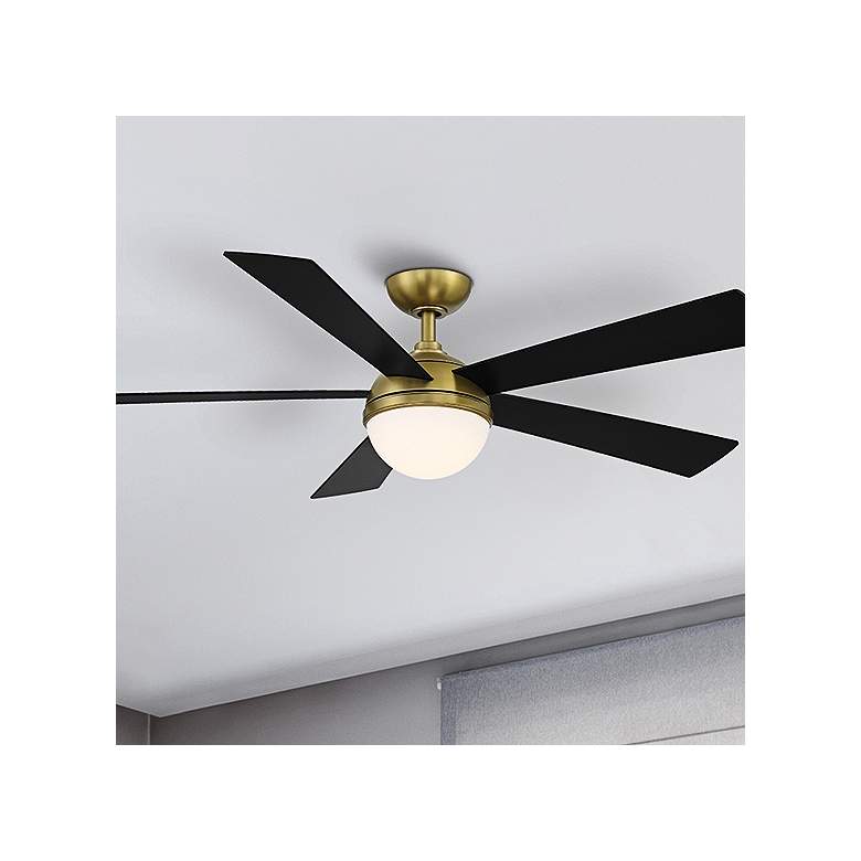Image 2 54" WAC Eclipse Soft Brass Smart Outdoor LED Ceiling Fan