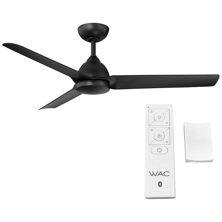 Image 5 54" WAC Mocha 3-Blade Matte Black Smart Wet Ceiling Fan more views