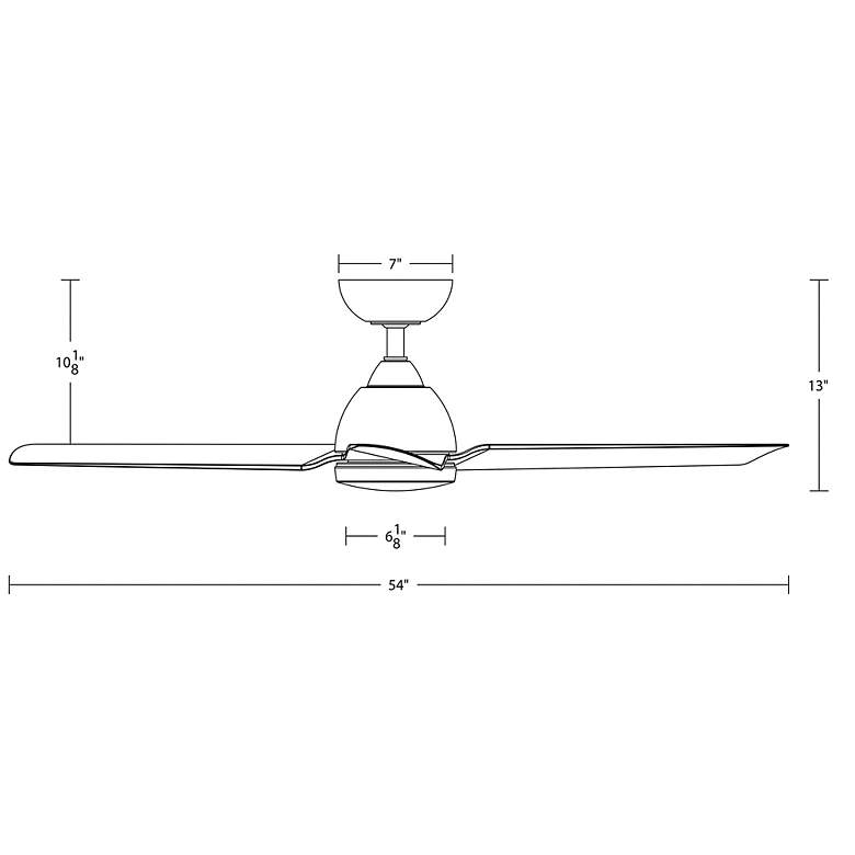 Image 6 54" WAC Mocha 3-Blade Matte Black Smart Wet Ceiling Fan more views