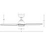 54" WAC Mocha Brushed Aluminium LED Smart Wet Ceiling Fan