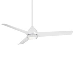 54&quot; WAC Mocha Matte White LED Smart Wet Ceiling Fan