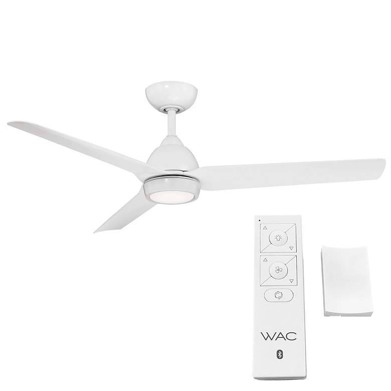 Image 2 54" WAC Mocha Matte White LED Smart Wet Ceiling Fan more views