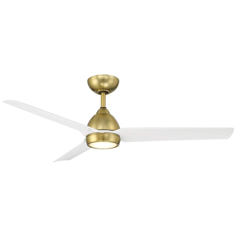 Image 1 54" WAC Mocha Soft Brass Wet LED Smart Ceiling Fan with Remote
