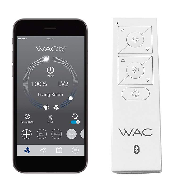 Image 3 54" WAC Mocha Soft Brass Wet LED Smart Ceiling Fan with Remote more views