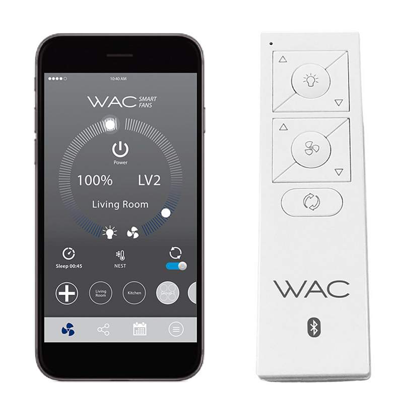 Image 3 54" WAC Mocha Soft Brass Wet Smart Ceiling Fan with Remote more views