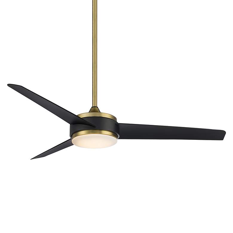 Image 2 54" WAC Mod Damp Rated LED Black and Brass Smart Control Ceiling Fan