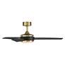 54" WAC Mod Damp Rated LED Black and Brass Smart Control Ceiling Fan