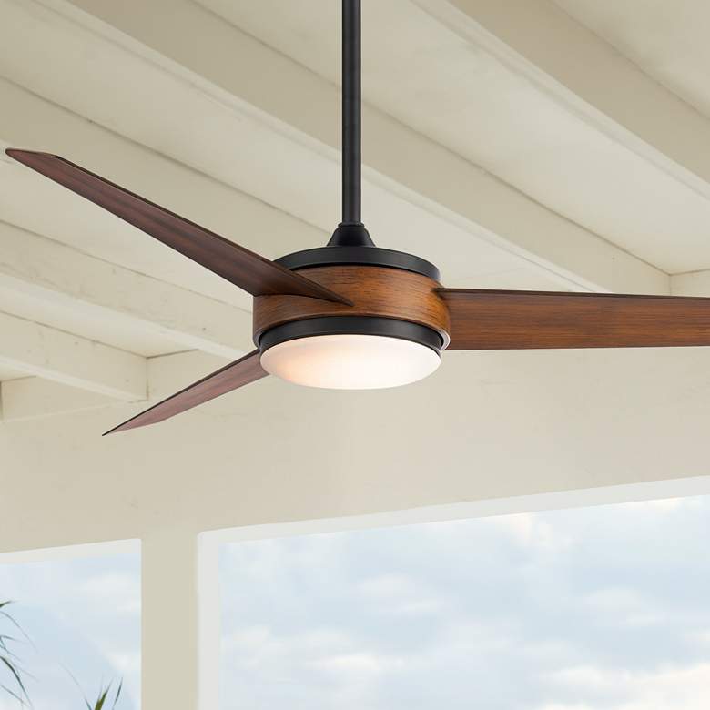 Image 1 54" WAC Mod Wet Rated LED Matte Black Smart Control Ceiling Fan